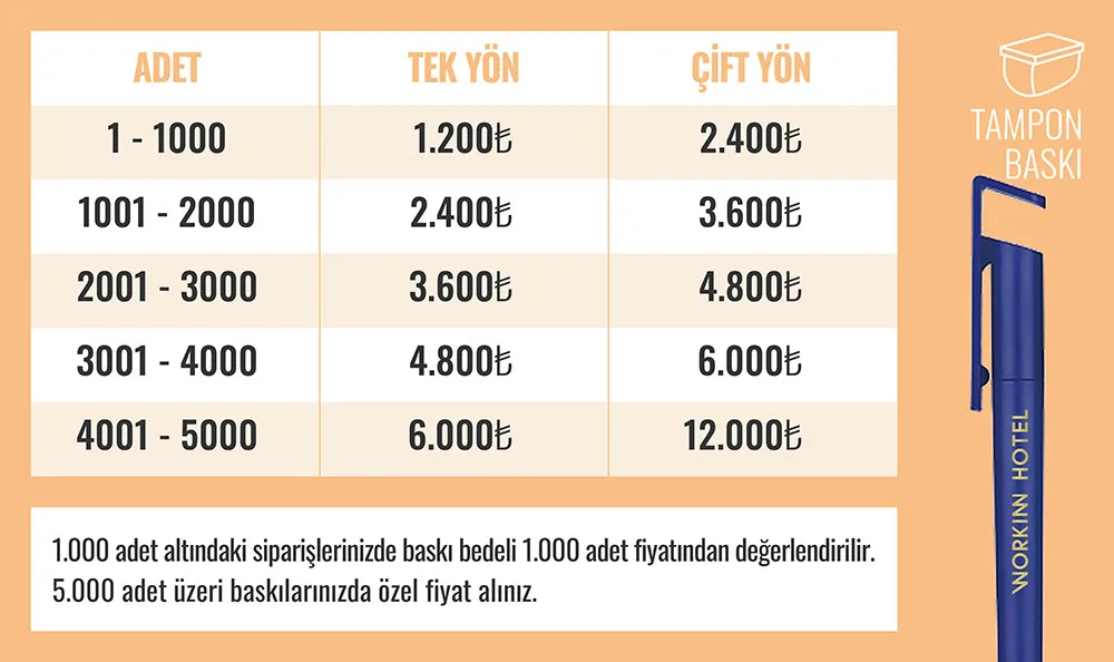 Tampon Baskı Bedeli